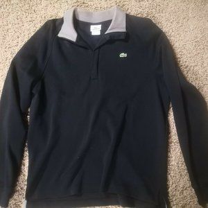 Lacoste Men's Pullover Sweatshirt 1/4 zip black